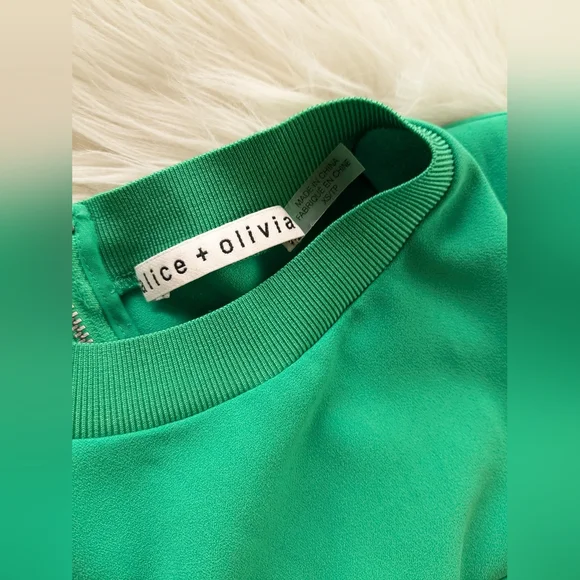 {Alice + Olivia} Catalina Mini Shift Dress In Mint Kelly - Picture 4 of 6